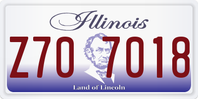 IL license plate Z707018