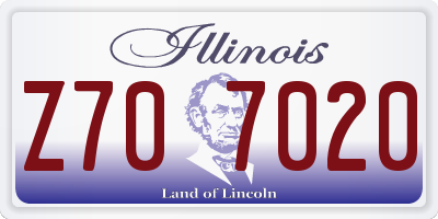 IL license plate Z707020