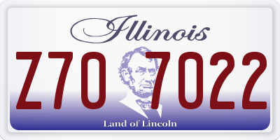 IL license plate Z707022