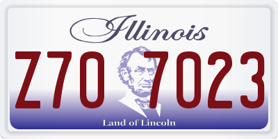 IL license plate Z707023