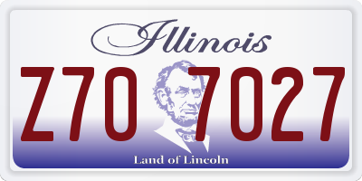 IL license plate Z707027