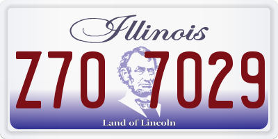 IL license plate Z707029