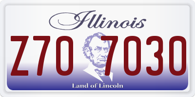 IL license plate Z707030