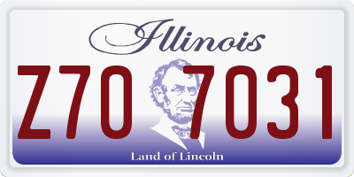 IL license plate Z707031