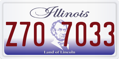 IL license plate Z707033