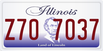IL license plate Z707037