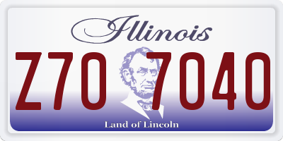 IL license plate Z707040