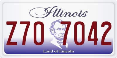 IL license plate Z707042