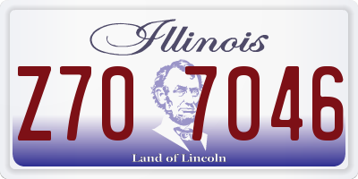 IL license plate Z707046