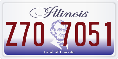 IL license plate Z707051