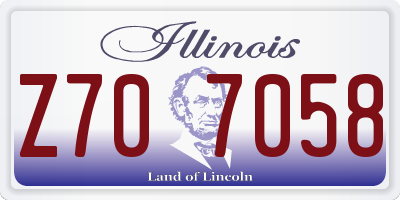 IL license plate Z707058
