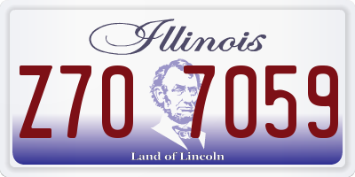 IL license plate Z707059
