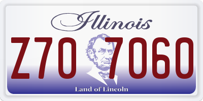 IL license plate Z707060