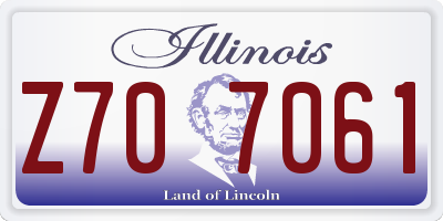 IL license plate Z707061