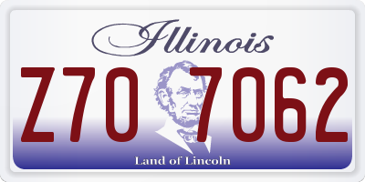 IL license plate Z707062