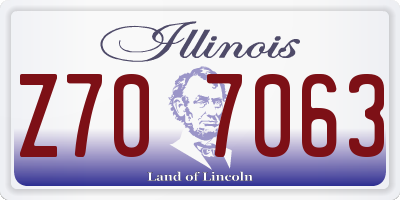 IL license plate Z707063