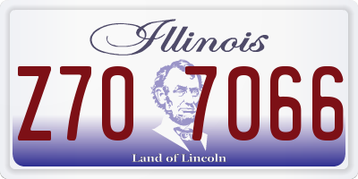 IL license plate Z707066