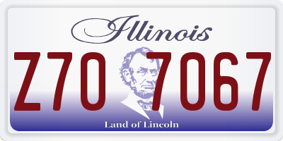 IL license plate Z707067