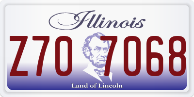 IL license plate Z707068