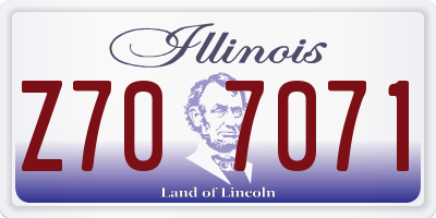 IL license plate Z707071