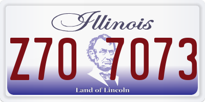 IL license plate Z707073