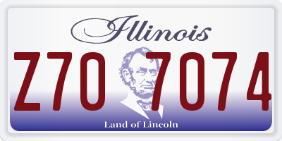 IL license plate Z707074