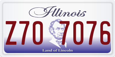 IL license plate Z707076