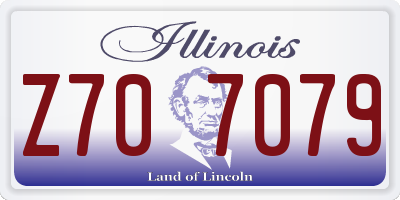IL license plate Z707079