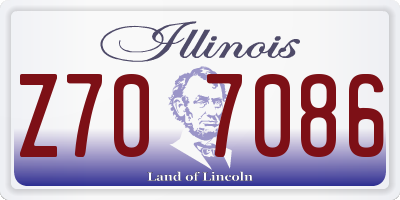IL license plate Z707086