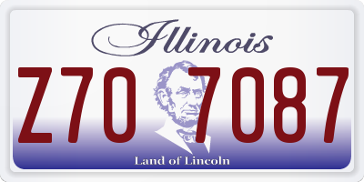 IL license plate Z707087