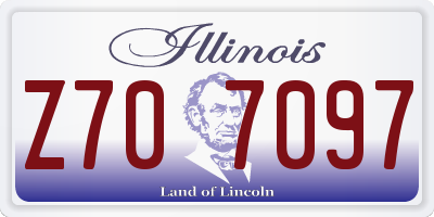 IL license plate Z707097