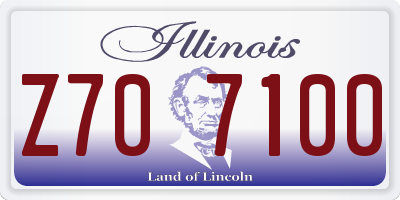 IL license plate Z707100