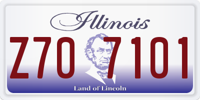 IL license plate Z707101