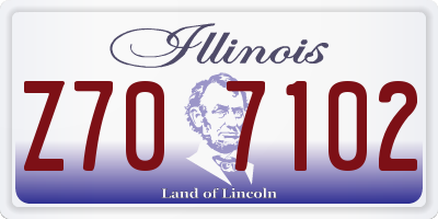 IL license plate Z707102