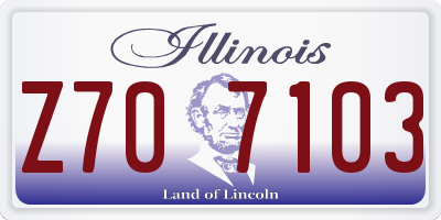 IL license plate Z707103