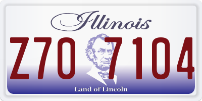 IL license plate Z707104