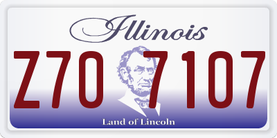IL license plate Z707107