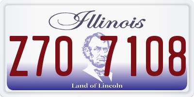 IL license plate Z707108