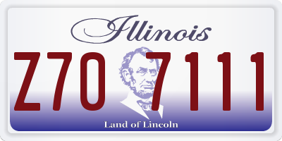 IL license plate Z707111