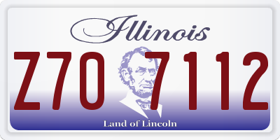IL license plate Z707112