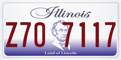 IL license plate Z707117