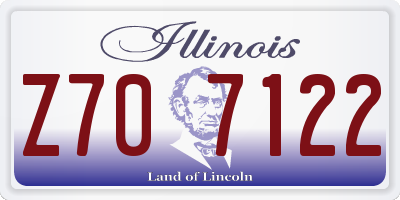 IL license plate Z707122