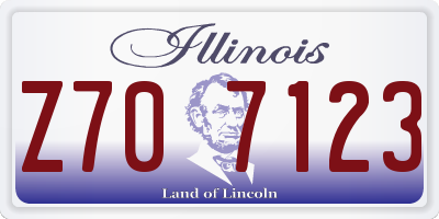 IL license plate Z707123