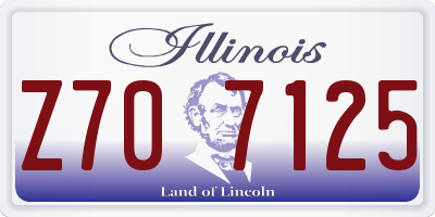 IL license plate Z707125