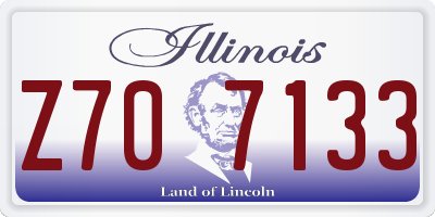 IL license plate Z707133