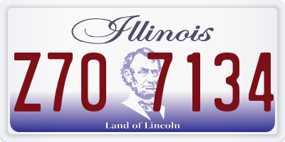 IL license plate Z707134