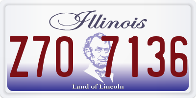 IL license plate Z707136