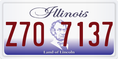 IL license plate Z707137