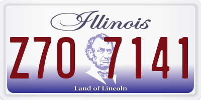 IL license plate Z707141