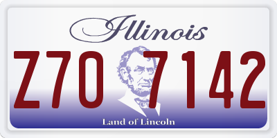 IL license plate Z707142